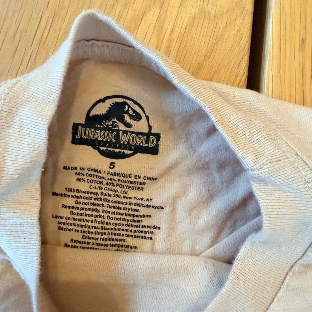 Kids Dinosaur Graphic T-Shirt - Tan - Picture 4 of 6